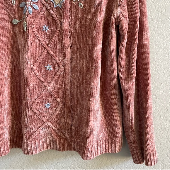Vintage Pink Grandma Chenille Sweater Size Small - Picture 6 of 7